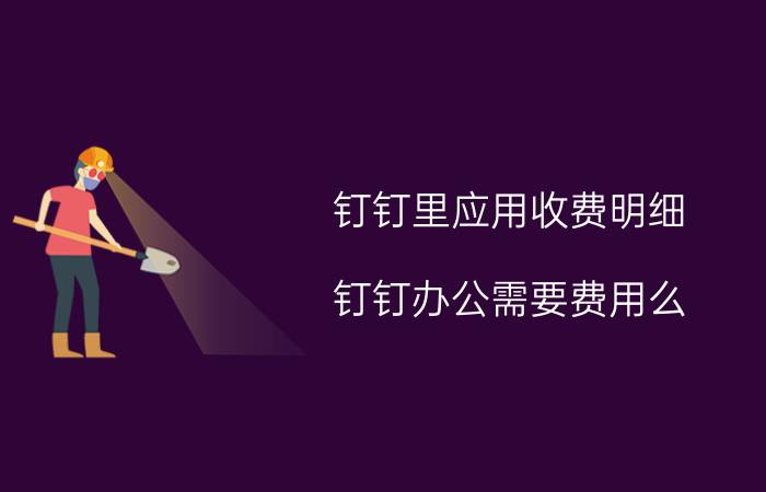 钉钉里应用收费明细 钉钉办公需要费用么？